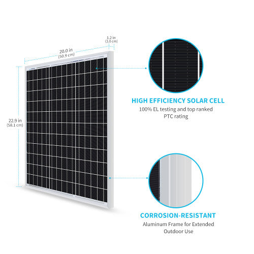 Renogy 50W Rigid Solar Panel (Compact Design)