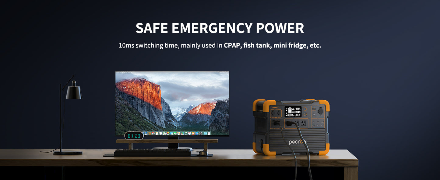 PECRON E1500LFP Expandable Portable Power Station 2200W 1536Wh