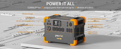 PECRON E2000LFP Expandable Portable Power Station 2000W 1920Wh