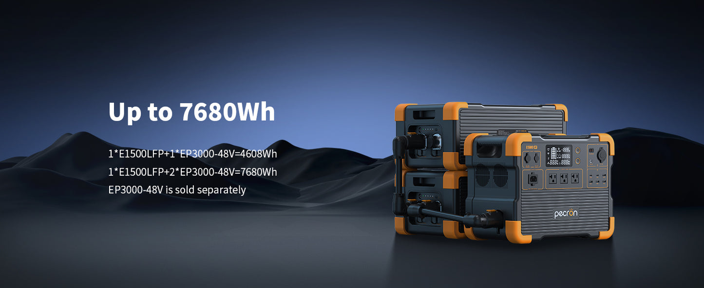 PECRON E1500LFP Expandable Portable Power Station 2200W 1536Wh