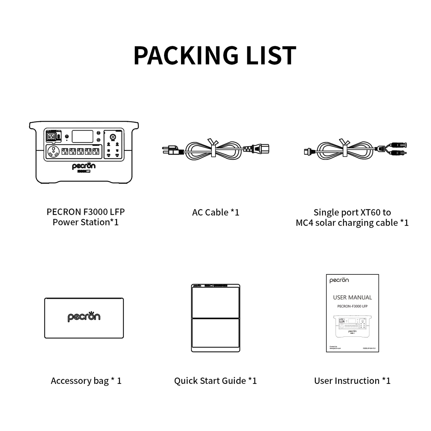 PECRON F3000LFP Portable Power Station 3600W 3072Wh
