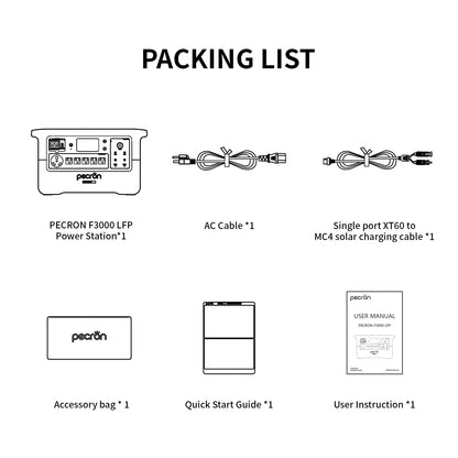 PECRON F3000LFP Portable Power Station 3600W 3072Wh