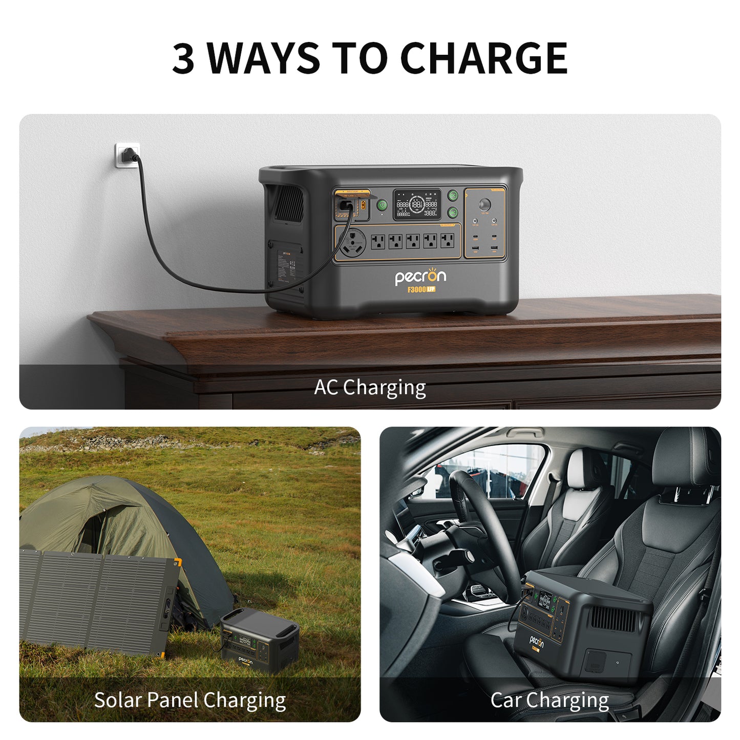 PECRON F3000LFP Portable Power Station 3600W 3072Wh