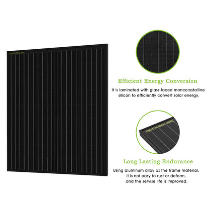 ROCKSOLAR 100W 12V Rigid Monocrystalline Solar Panel