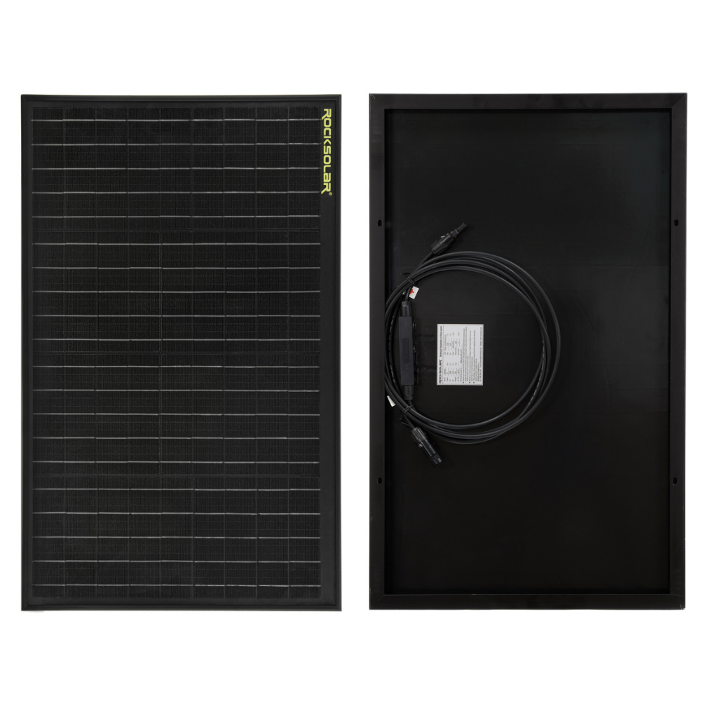 ROCKSOLAR Black Diamond 50W 12V Monocrystalline Rigid Solar Panel