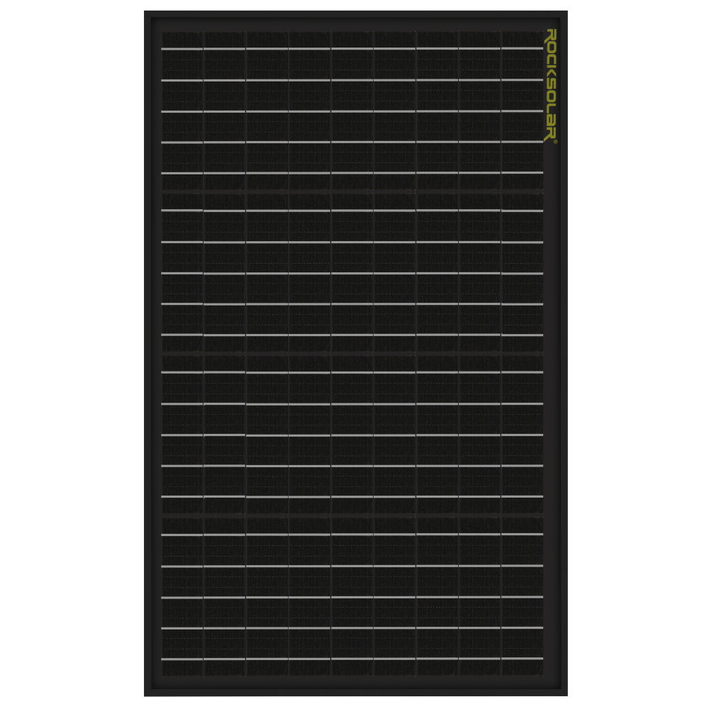 ROCKSOLAR Black Diamond 50W 12V Monocrystalline Rigid Solar Panel