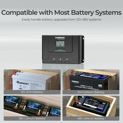 Renogy Rover Lite 12V/24V/36V/48V 60A MPPT Solar Charge Controller