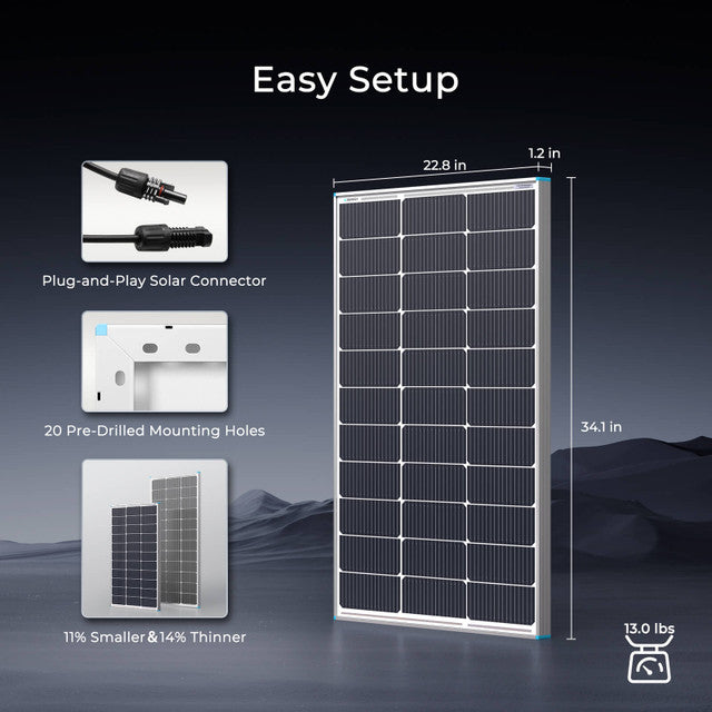 Renogy 100 Watt 16BB N-Type Solar Panel