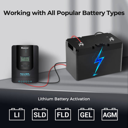 Renogy 30A Rover Li MPPT Solar Charge Controller w/Bluetooth + Renogy ONE Core Smart Panel