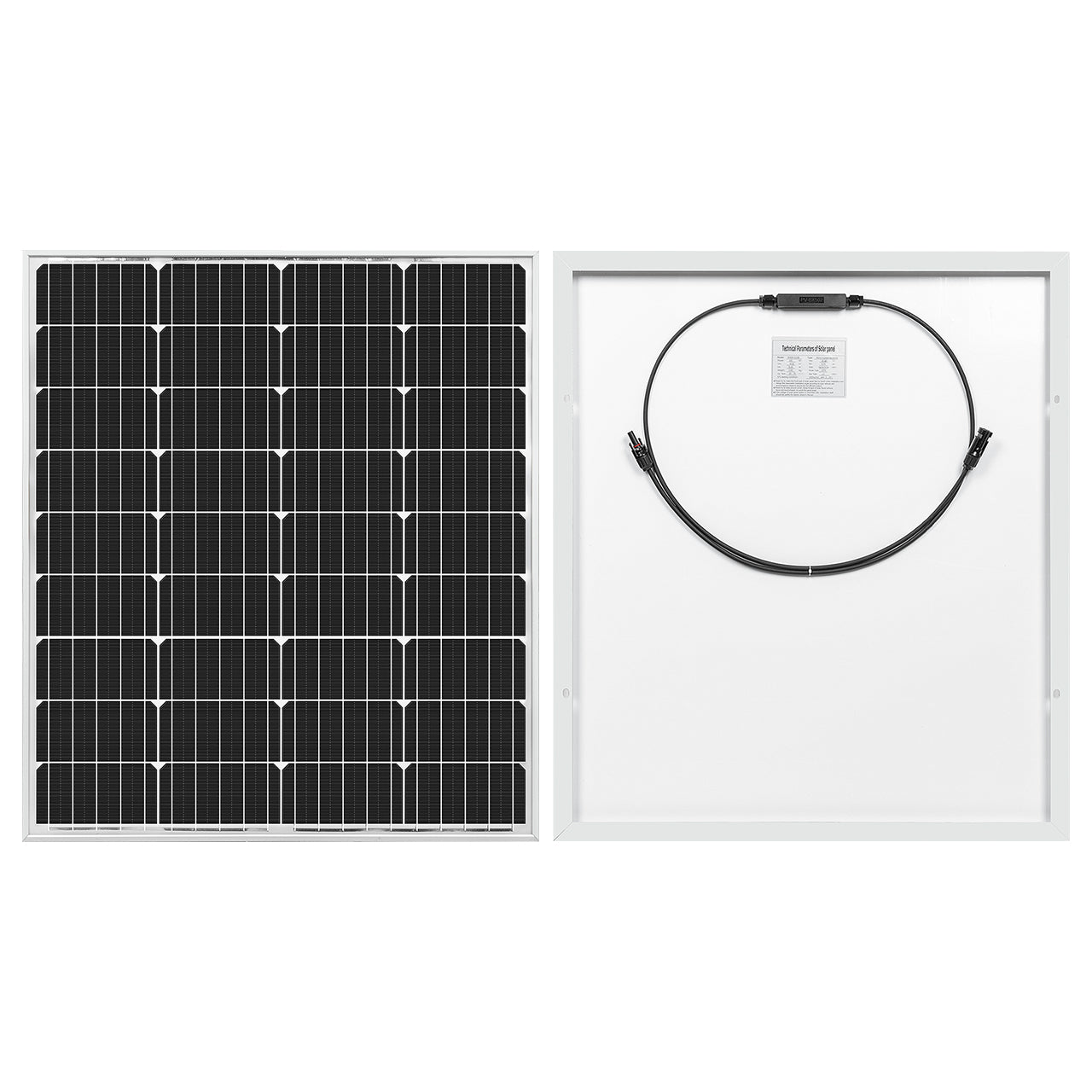 ROCKSOLAR 100W 12V Rigid Monocrystalline Solar Panel