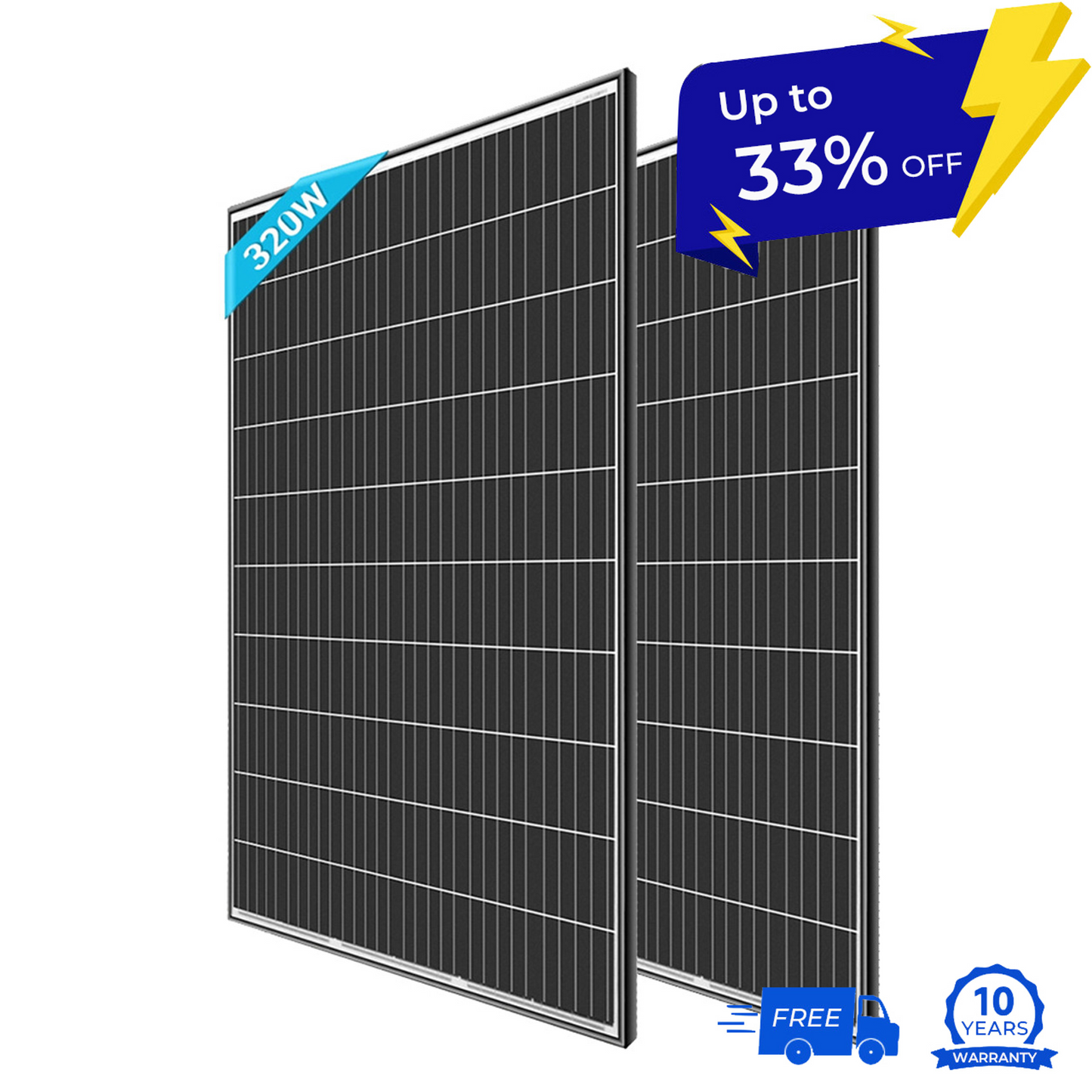 RENOGY 2pcs 320 Watt Monocrystalline Solar Panel